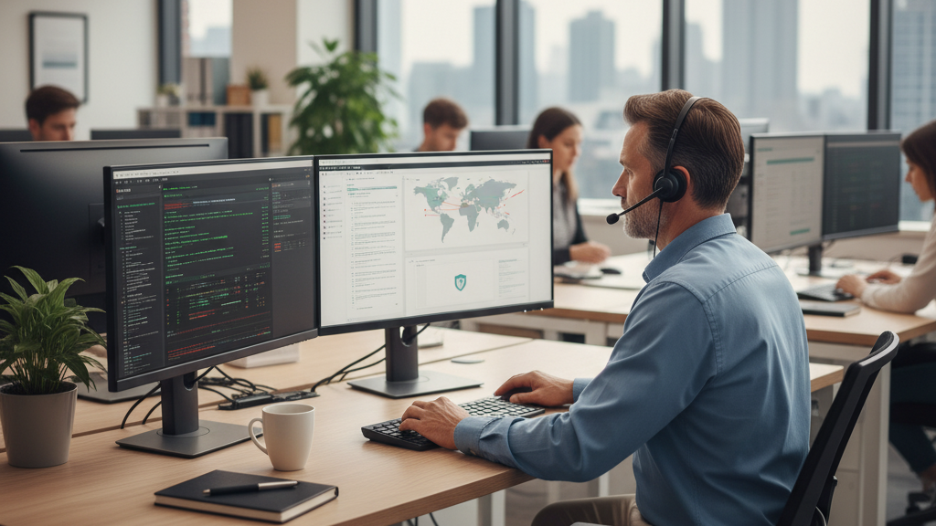 Cybersecurity expert at work